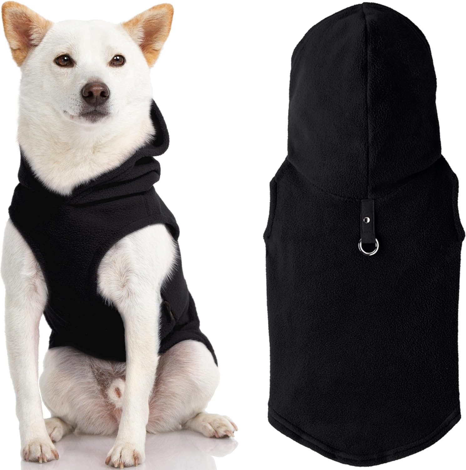 Gooby Fleece Vest Hoodie Dog Sweater - Black - Pets Gear Lab Choice